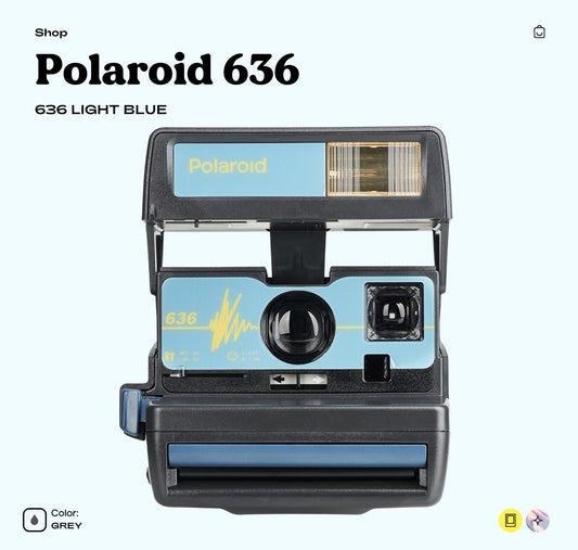 Polaroid 636 Light Blue Instant Camera - Vintage 600 Film Camera with Built-In Flash, Easy-to-Use, Iconic Retro Photography Gift