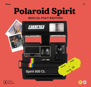 Polaroid Spirit 600 Instant Camera - Gray with Rainbow Stripe - Vintage 600 Film Camera with Built-In Flash - Photographer gift