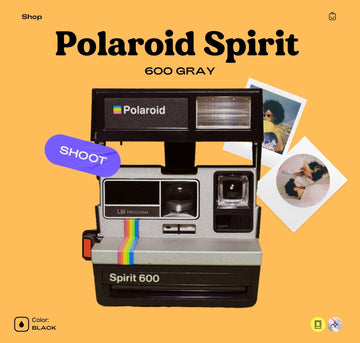 Polaroid 600 Spirit  Instant Camera - Polaroid with Rainbow Stripe - Vintage 600 Film Camera with Built-In Flash - Photographer gift