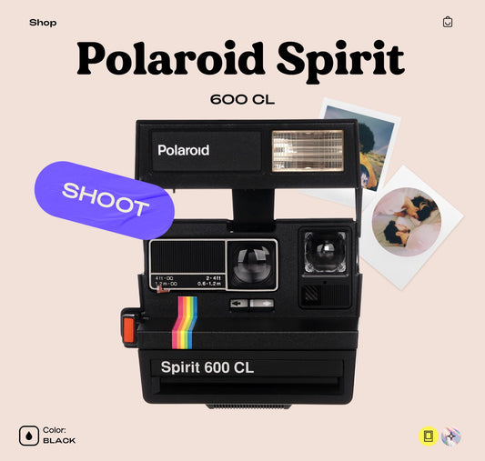 Vintage Polaroid 600 CL Spirit Instant Film Camera | 90s Rainbow Retro Polaroid 600 Type Film Camera | Classic Instant Photography