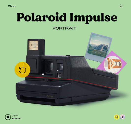 Polaroid Impulse Black Instant Film Vintage Camera – Polaroid 600 type - Instant Camera