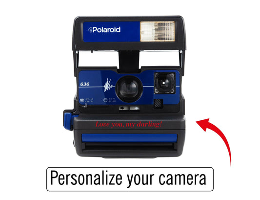 Vintage polaroid blue pulse 636 instant camera - polaroid 600 film compatible - photographer's gift - retro instant photography