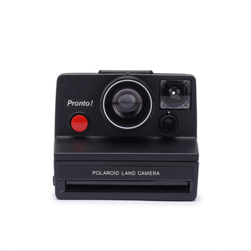 Vintage Polaroid Landkamera Pronto! Schwarz mit roter Sofortbildkamera