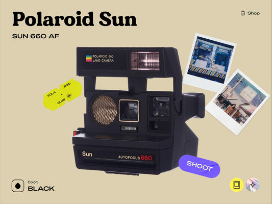 Vintage Polaroid 660 Sonar Autofocus Instant Film Camera | Polaroid 600 Type | Classic Analog Camera | Unique Birthday Gift
