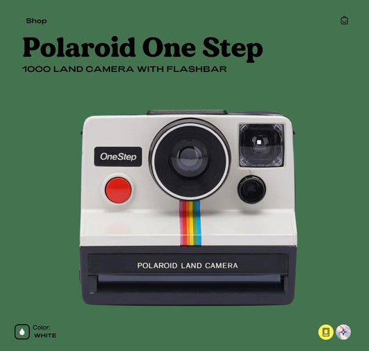 Vintage Polaroid SX-70 OneStep 1000 Land Camera - Classic White Rainbow Design - Retro Instant Film Camera - Perfect Gift for Collectors