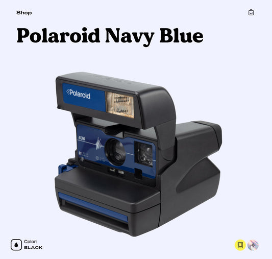 Vintage polaroid blue pulse 636 instant camera - polaroid 600 film compatible - photographer's gift - retro instant photography