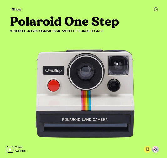 Vintage Polaroid SX-70 OneStep 1000 Land Camera - Classic White Rainbow Design - Retro Instant Film Camera - Perfect Gift for Collectors