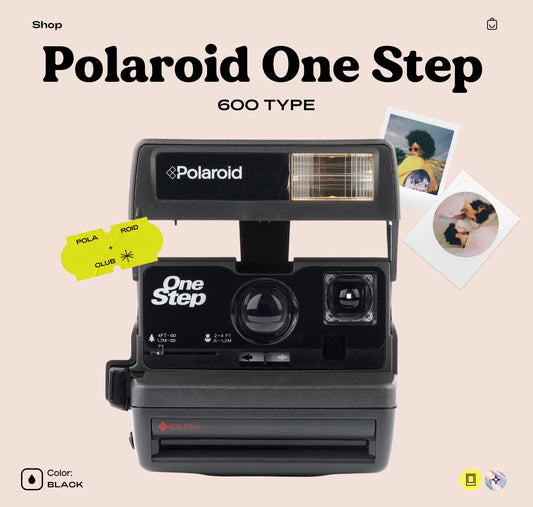 Vintage Polaroid OneStep Instant Film Camera | Classic 600 Film Camera with Built-in Flash  | Fully Tested & Working