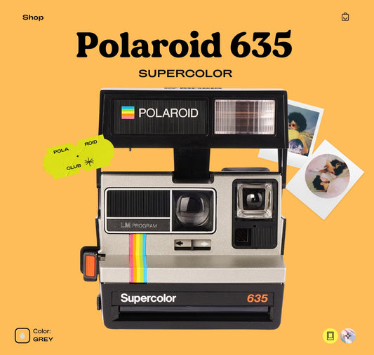 Vintage Polaroid 635 Supercolor Instant Camera - Classic 600 Film Camera with Built-In Flash, Fixed Focus Lens, and Retro Photography Charm