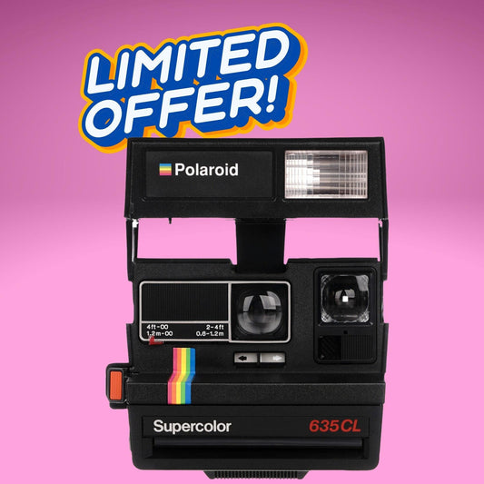 Instant camera polaroid 635 cl supercolor, rainbow polaroid camera, vintage camera