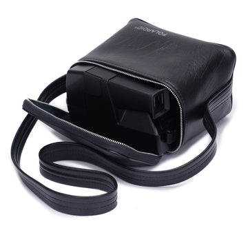 Polaroid instant camera bag - 600 camera bag - black leather case - vintage polaroid storage - durable & stylish protective camera bag