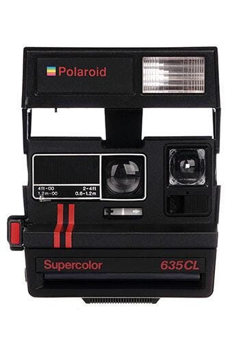 Vintage camera polaroid 635 cl supercolor red stripes instant film camera