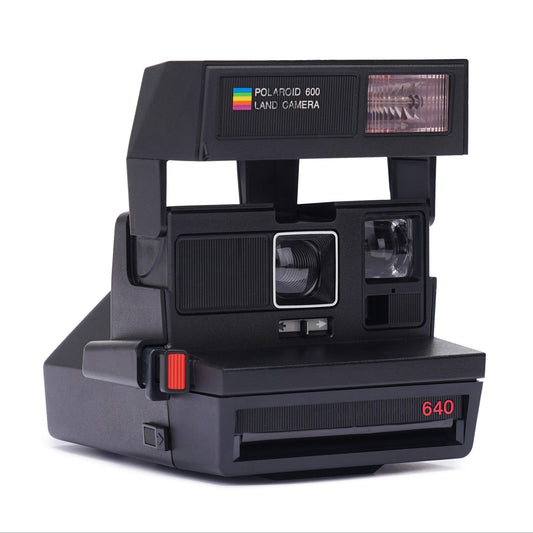 Vintage polaroid 640 instant camera - classic 600-type, refurbished, built-in flash, point-and-shoot, compatible with polaroid 600 film