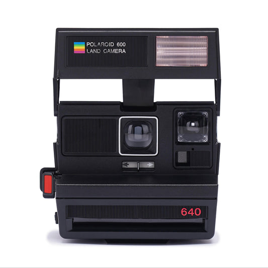 Vintage polaroid 640 instant camera - classic 600-type, refurbished, built-in flash, point-and-shoot, compatible with polaroid 600 film