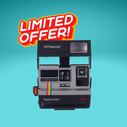 Polaroid supercolor 635cl instant camera - refurbished vintage 80s camera, instant photos, iconic design