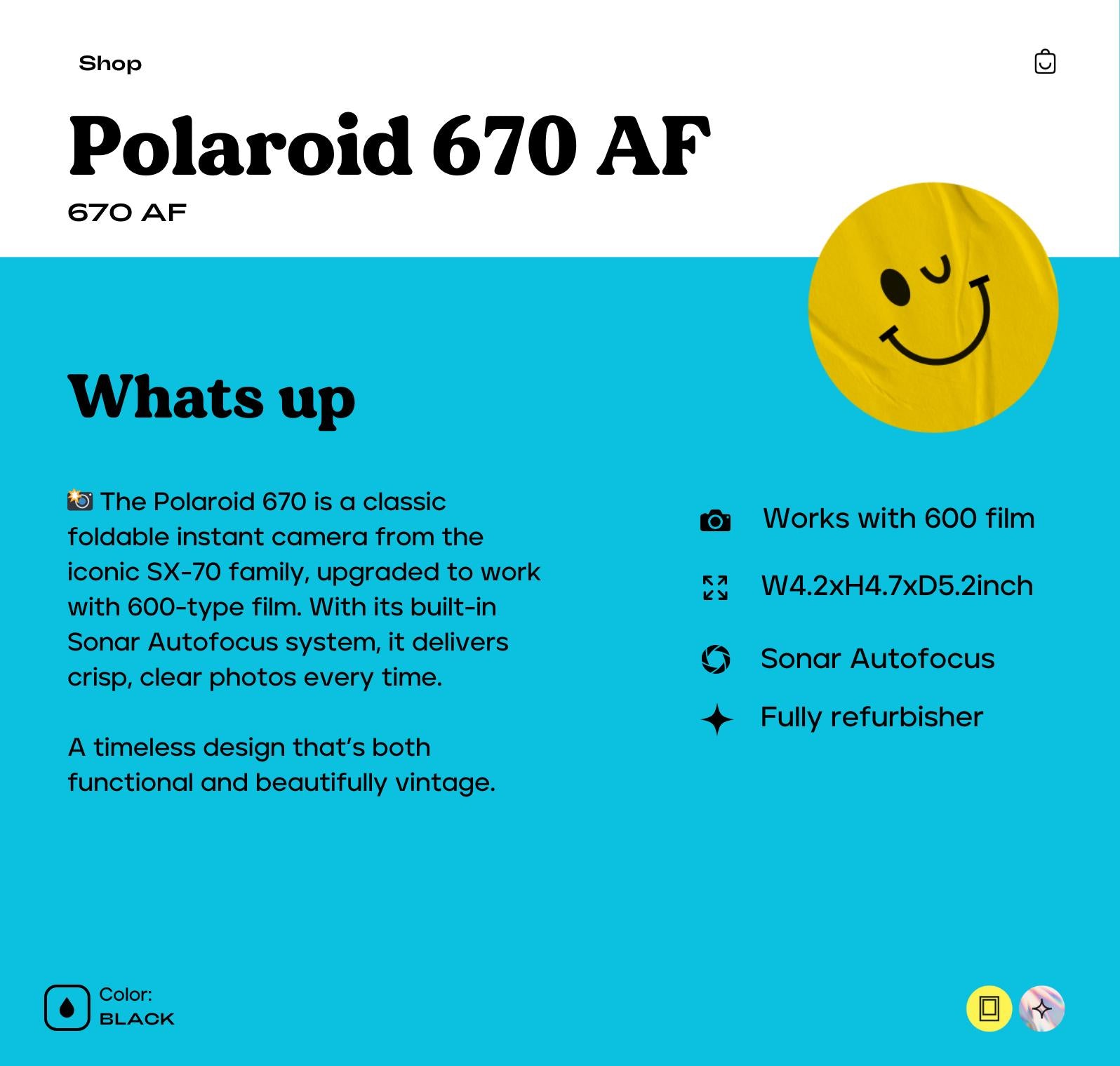 Vintage Polaroid 670 Instant Camera | Sonar Autofocus SX-70 Model | 600 Film Compatible | Retro Foldable Polaroid Camera - Vintage Polaroid Instant Cameras