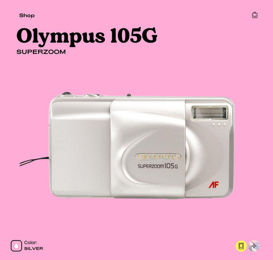 Olympus Superzoom 105G 35mm Film Camera | Tested Point and Shoot | Compact Zoom Lens | Vintage Camera Gift | Retro Photography