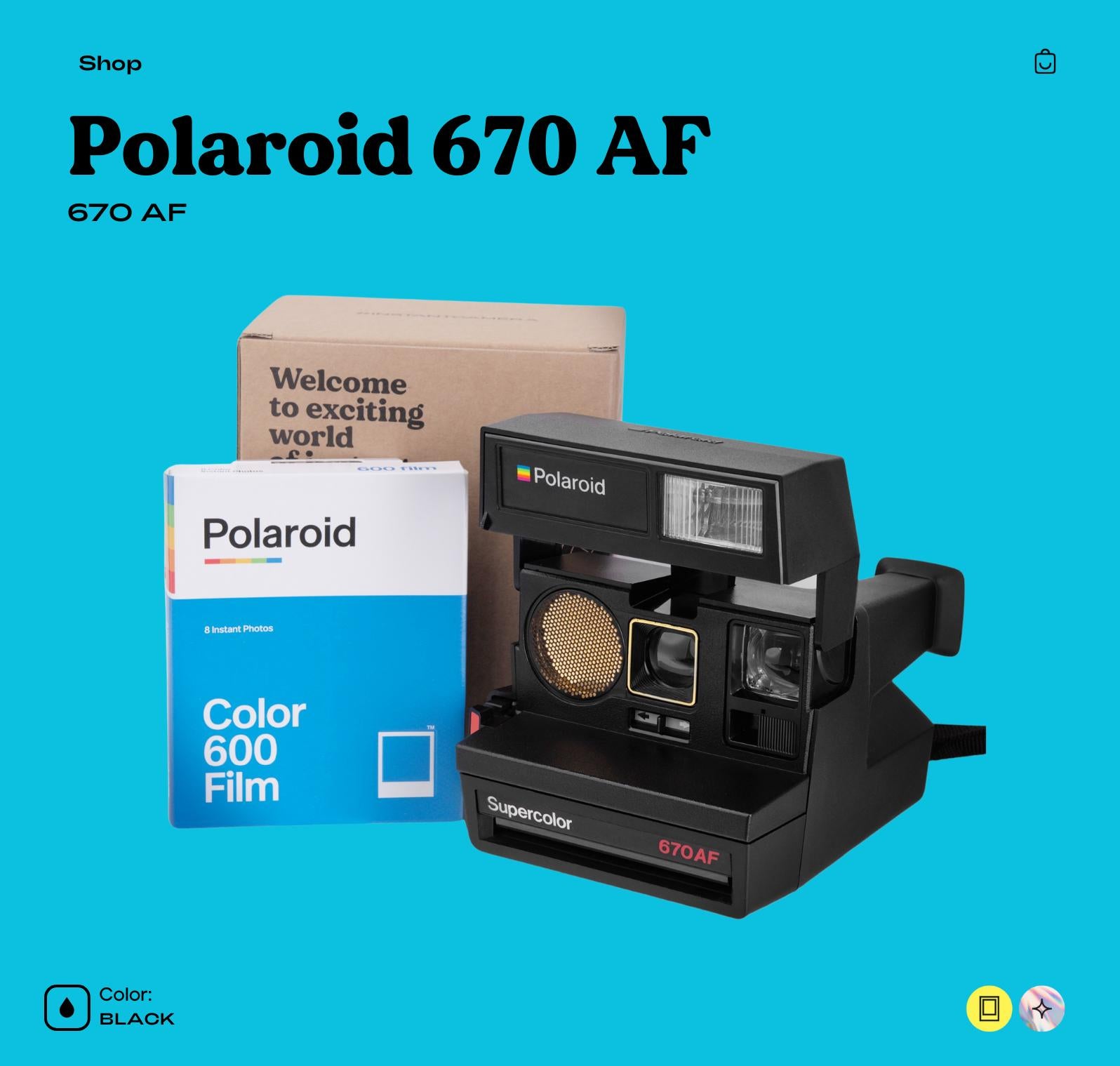 Vintage Polaroid 670 Instant Camera | Sonar Autofocus SX-70 Model | 600 Film Compatible | Retro Foldable Polaroid Camera - Vintage Polaroid Instant Cameras