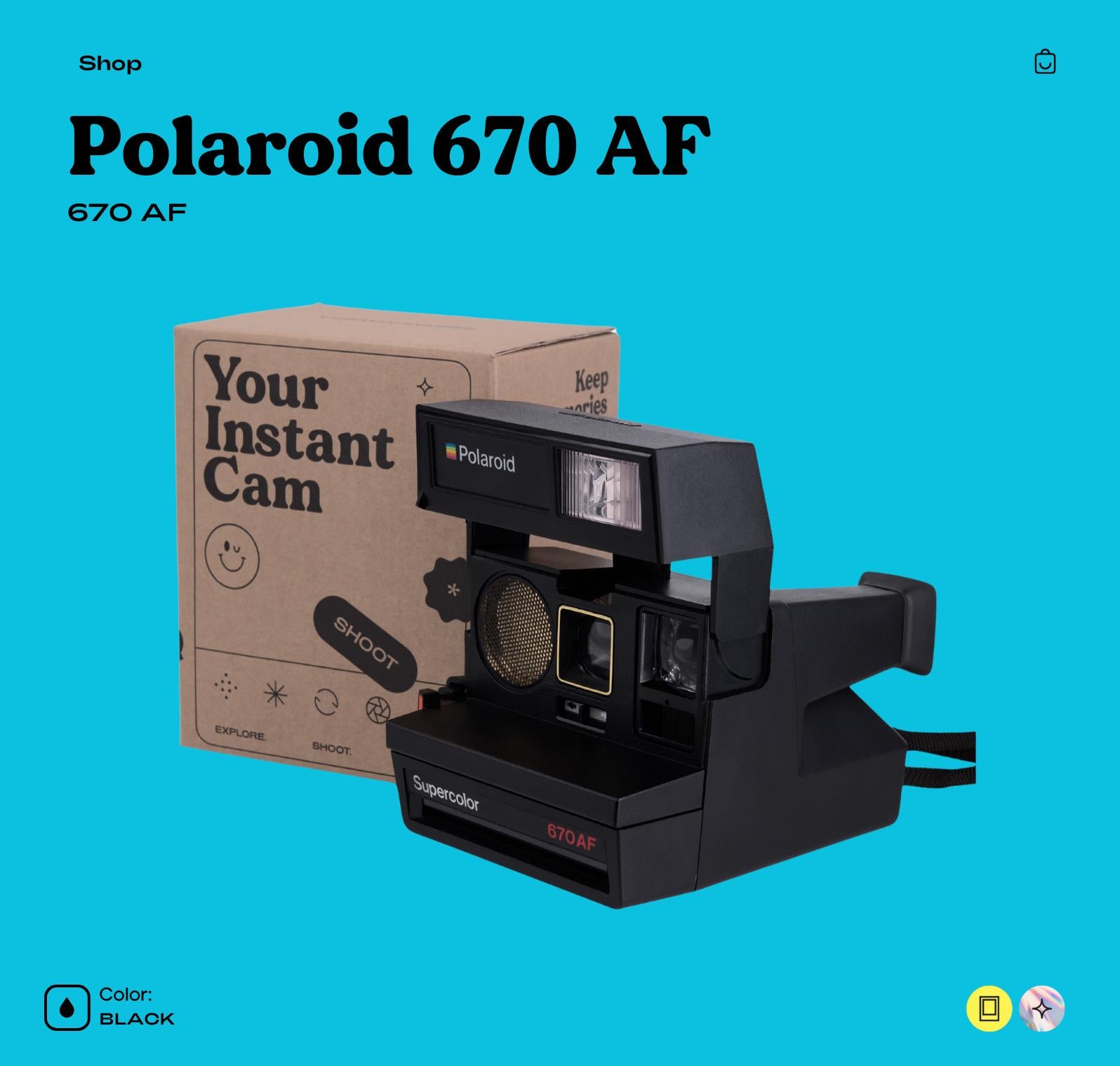 Vintage Polaroid 670 Instant Camera | Sonar Autofocus SX-70 Model | 600 Film Compatible | Retro Foldable Polaroid Camera - Vintage Polaroid Instant Cameras