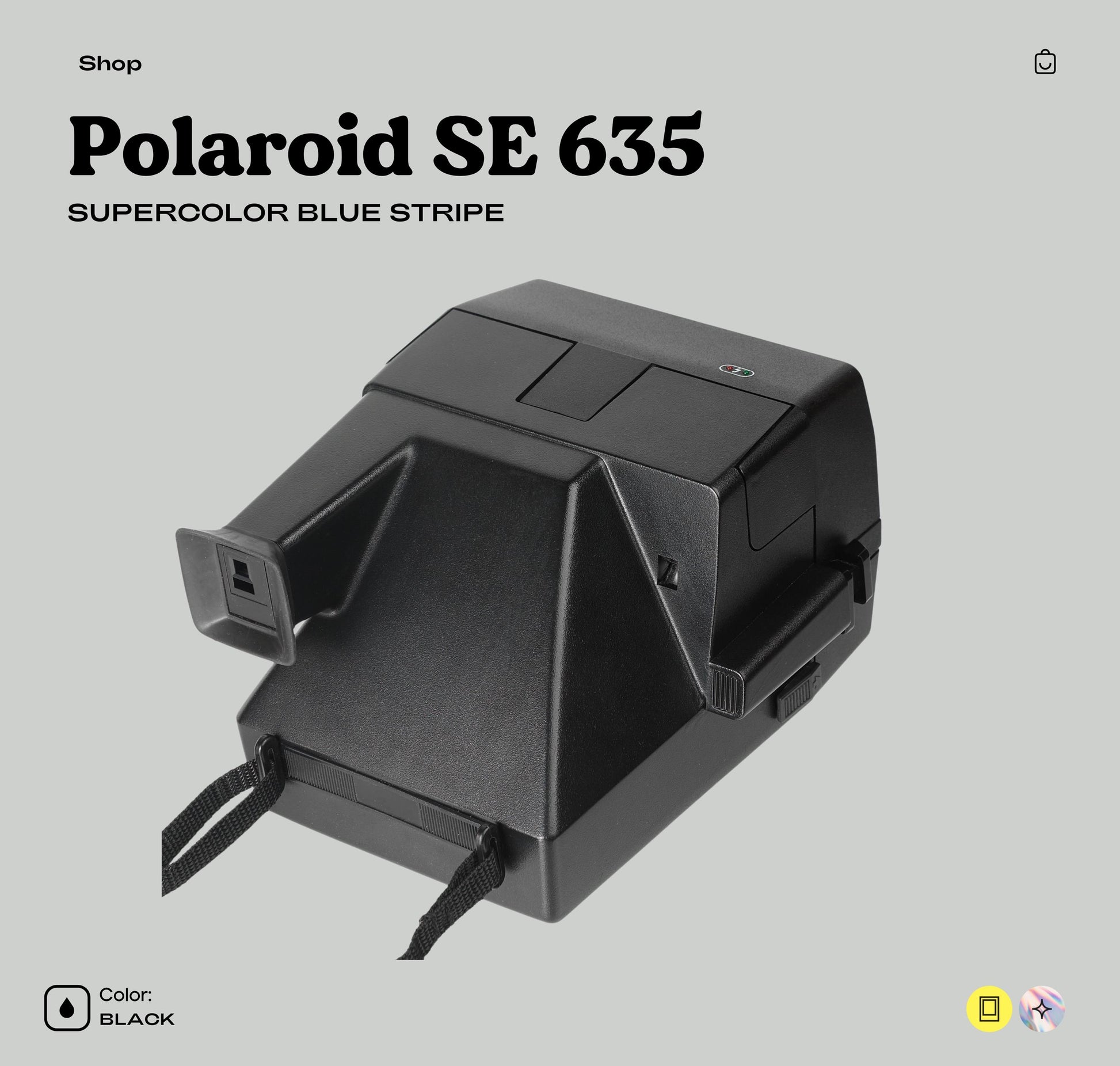 Polaroid 635 SE Blue Stripe | Vintage 600 Instant Film Camera | 80s Retro Polaroid | Working Condition | Great Gift for Camera Lovers - Vintage Polaroid Instant Cameras