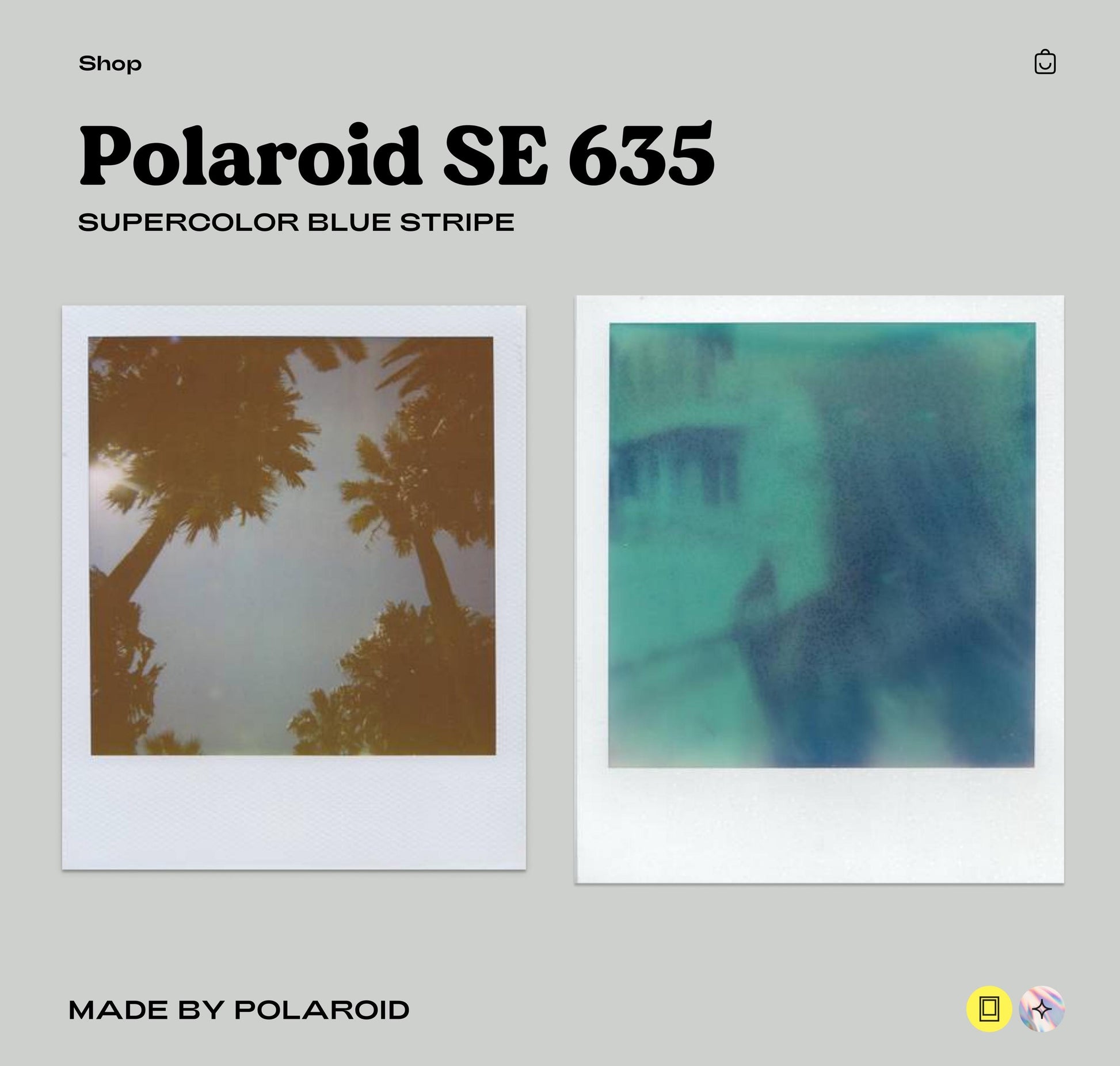 Polaroid 635 SE Blue Stripe | Vintage 600 Instant Film Camera | 80s Retro Polaroid | Working Condition | Great Gift for Camera Lovers - Vintage Polaroid Instant Cameras