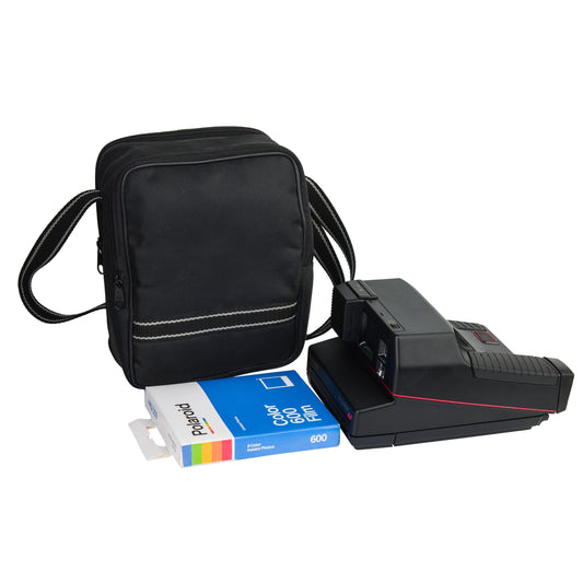 Чорна сумка для фотоапарата polaroid, polaroid 600, оригінальна сумка polaroid, подарунок на день народження, подарунок фотографу, вінтажна сумка, тканинна сумка