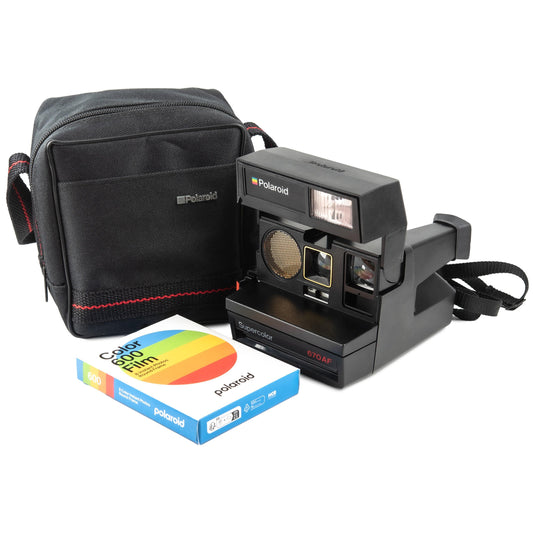 Black polaroid camera bag, original polaroid, birthday gift, photographer gift, polaroid 600