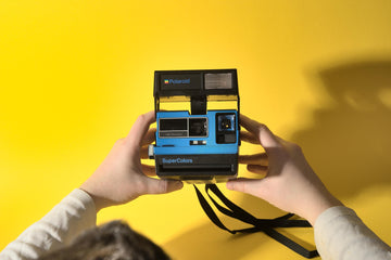 Polaroid supercolor blue | vintage 600 film instant camera | fully refurbished | retro photography gift