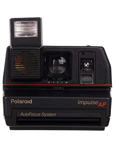 Old fashioned polaroid impulse autofocus af instant film camera black