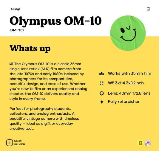 Olympus OM-10 35mm SLR Film Camera | Vintage Manual Camera | Tested  Working | Classic Analog Camera | Gift for Photographer