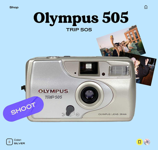 Olympus Trip 505 Silver | Compact 35mm Film Camera | Point and Shoot | Tested  Working | Vintage Camera | Film Photography Gift