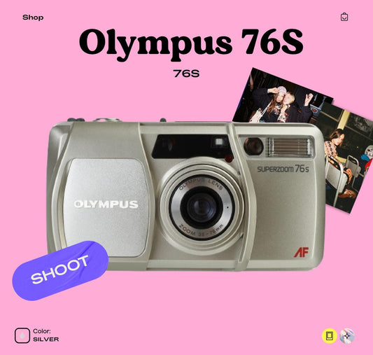 Olympus 76S Zoom 35mm Film Camera | Vintage Point  Shoot | Tested  Working | Compact Retro Camera for Analog Photography Lovers