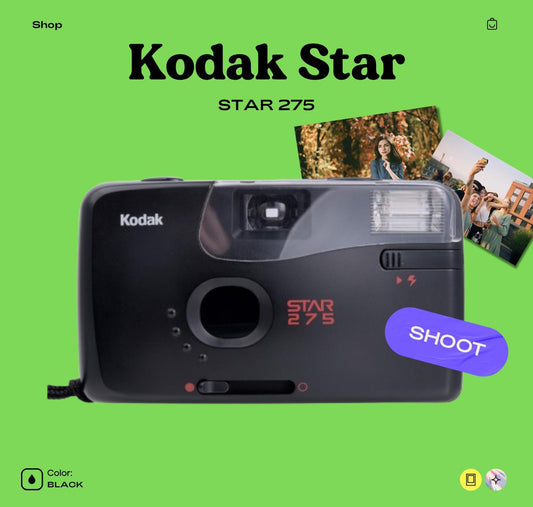 Kodak Star 275 | Vintage 35mm Point  Shoot Camera | Tested  Working | Easy Auto Flash | Retro Film Photography Gift