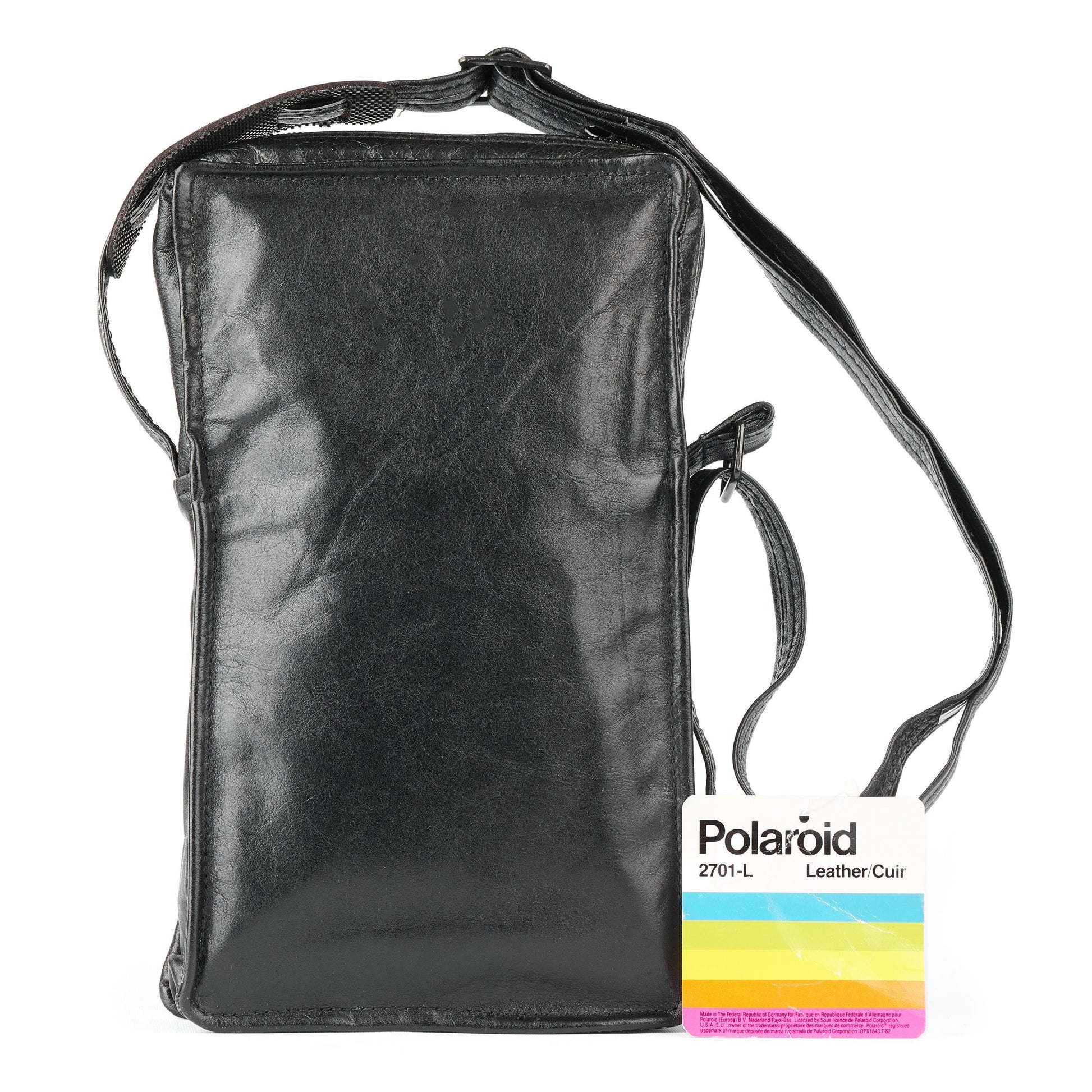 Vintage black leather polaroid bar for sx-70 | stylish and durable camera accessory - Vintage Polaroid Instant Cameras