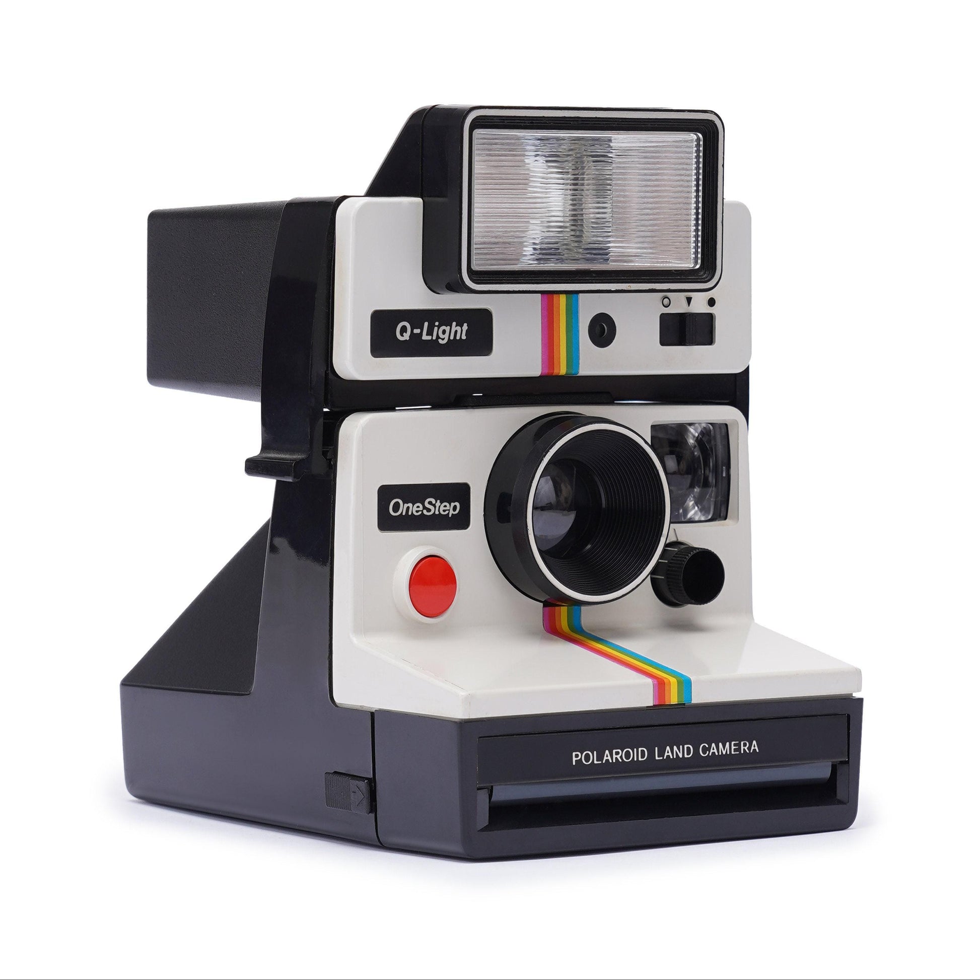 Vintage polaroid onestep classic white rainbow stripe 1000 - iconic instant camera with instagram logo connection - sx-70 film - Vintage Polaroid Instant Cameras
