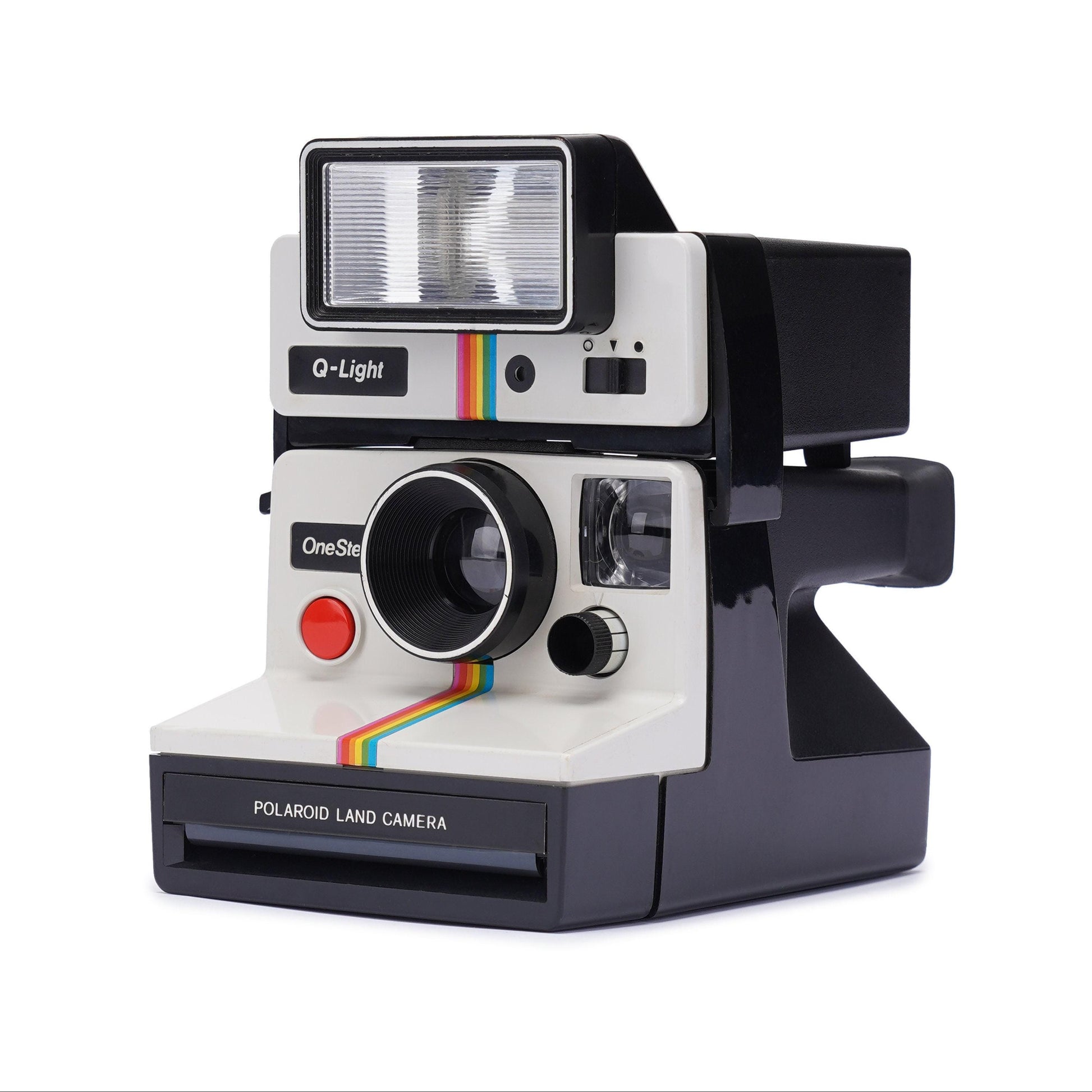 Vintage polaroid onestep classic white rainbow stripe 1000 - iconic instant camera with instagram logo connection - sx-70 film - Vintage Polaroid Instant Cameras