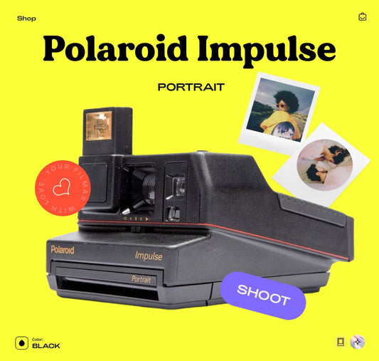 Polaroid Impulse Portrait Instant Film Camera | Vintage 600 Film Camera with Built-In Flash | Tested  Working