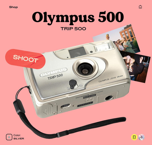 Olympus Trip 500 35mm Film Camera | Vintage Point and Shoot | Built-in Flash | Compact Film Camera for Beginners  Travel Photography