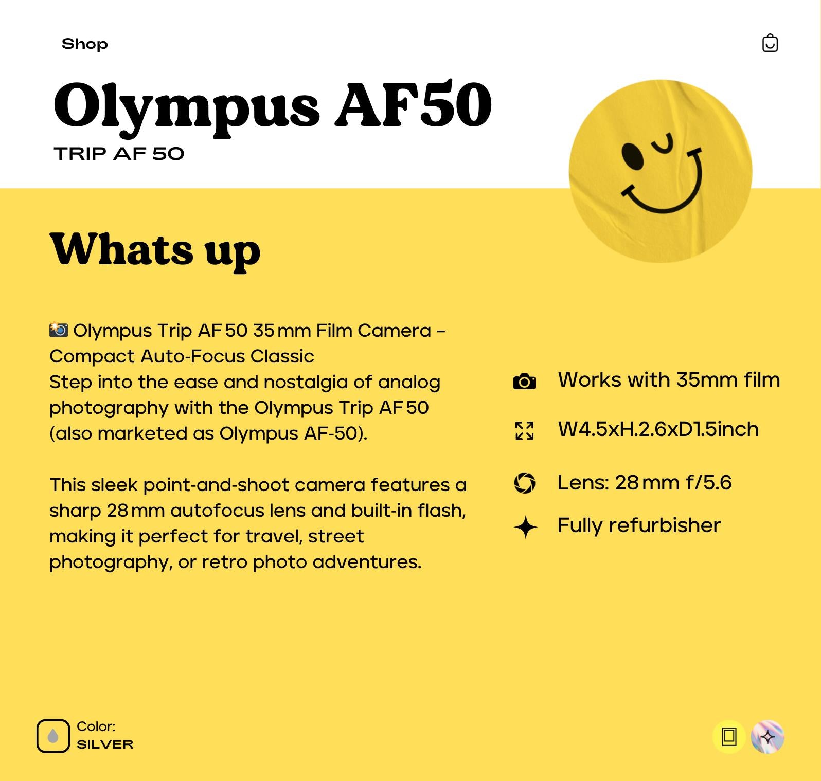 Olympus AF‑50 (Trip AF‑50) 35mm Film Camera | Compact Autofocus | Fully Tested  Working | Vintage Camera Gift - Vintage Polaroid Instant Cameras