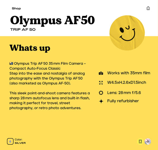 Olympus AF‑50 (Trip AF‑50) 35mm Film Camera | Compact Autofocus | Fully Tested  Working | Vintage Camera Gift