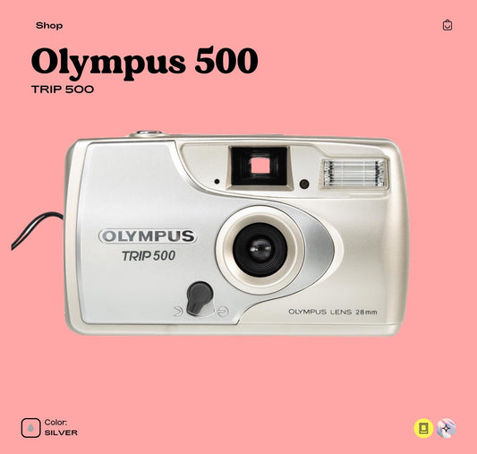 Olympus Trip 500 35mm Film Camera | Vintage Point and Shoot | Built-in Flash | Compact Film Camera for Beginners  Travel Photography
