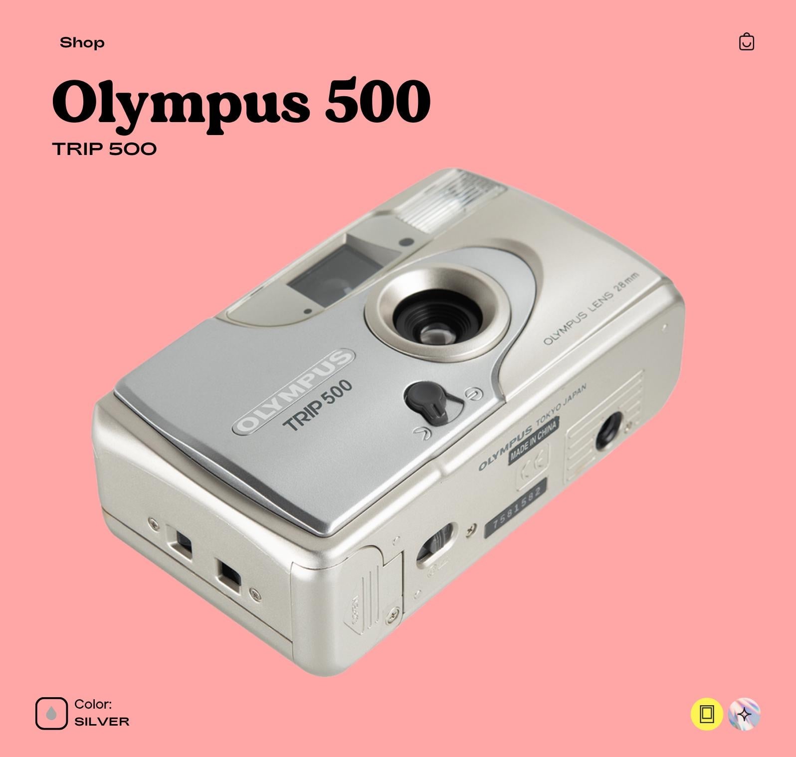 Olympus Trip 500 35mm Film Camera | Vintage Point and Shoot | Built-in Flash | Compact Film Camera for Beginners  Travel Photography - Vintage Polaroid Instant Cameras