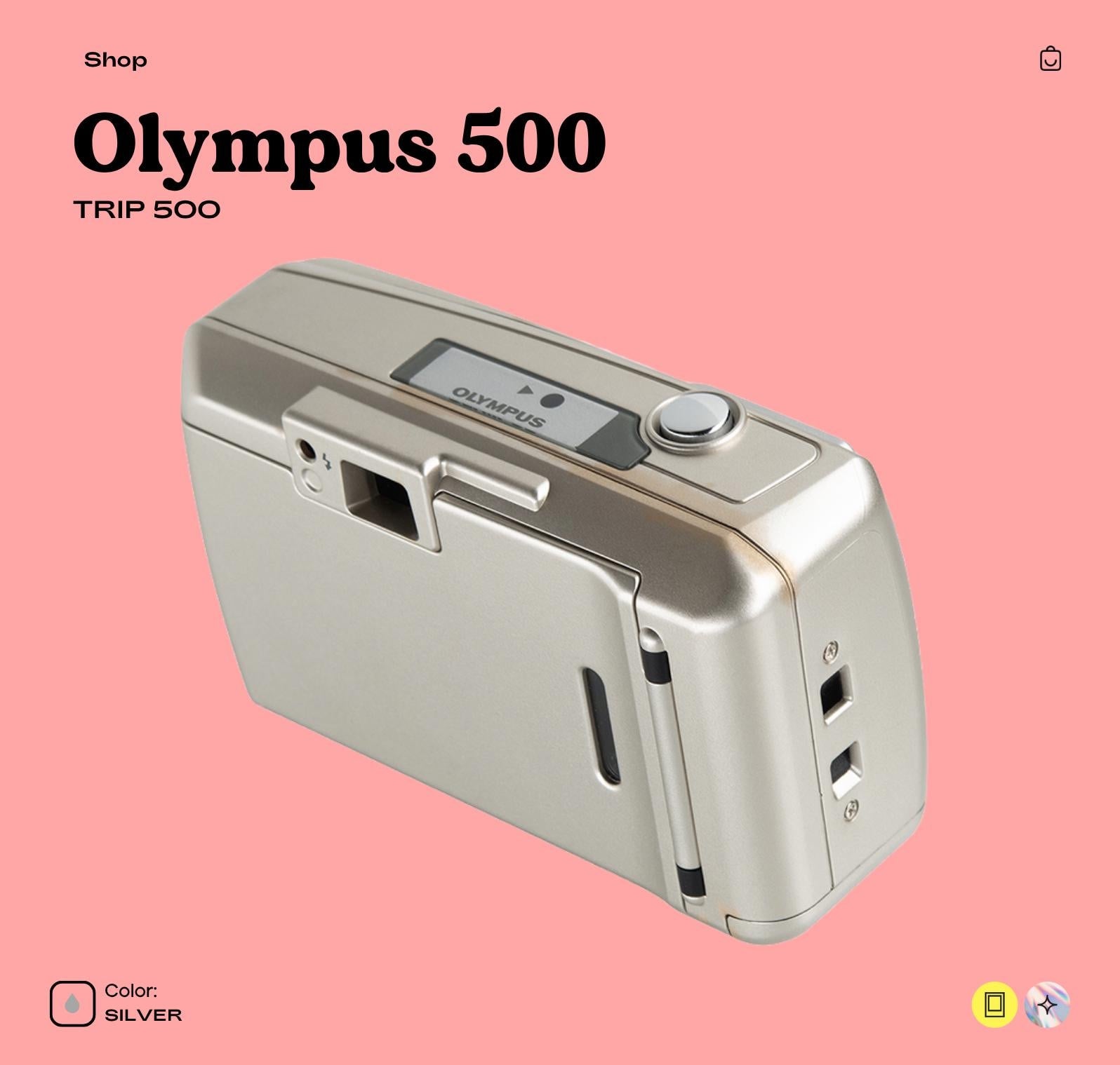 Olympus Trip 500 35mm Film Camera | Vintage Point and Shoot | Built-in Flash | Compact Film Camera for Beginners  Travel Photography - Vintage Polaroid Instant Cameras