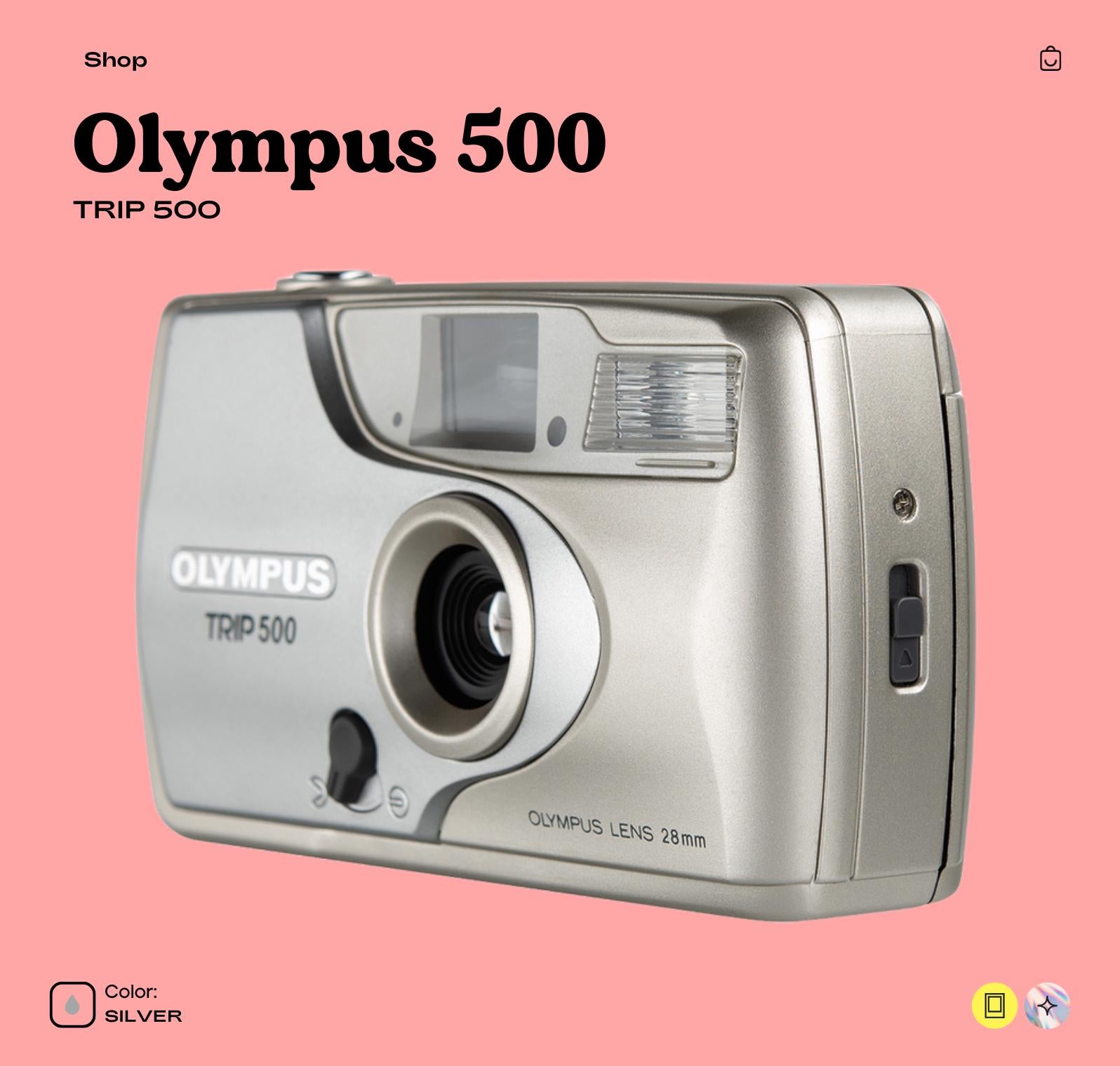 Olympus Trip 500 35mm Film Camera | Vintage Point and Shoot | Built-in Flash | Compact Film Camera for Beginners  Travel Photography - Vintage Polaroid Instant Cameras