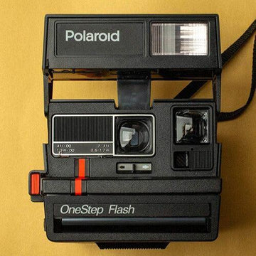 Polaroid one step flash red stripe instant film camera vintage polaroid - Vintage Polaroid Instant Cameras