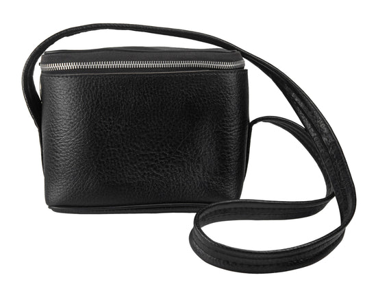 Black polaroid camera bag, original polaroid 600 type, vintage leather bag, protective case for instant film camera