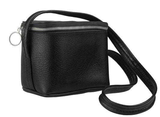 Black polaroid camera bag, original polaroid 600 type, vintage leather bag, protective case for instant film camera