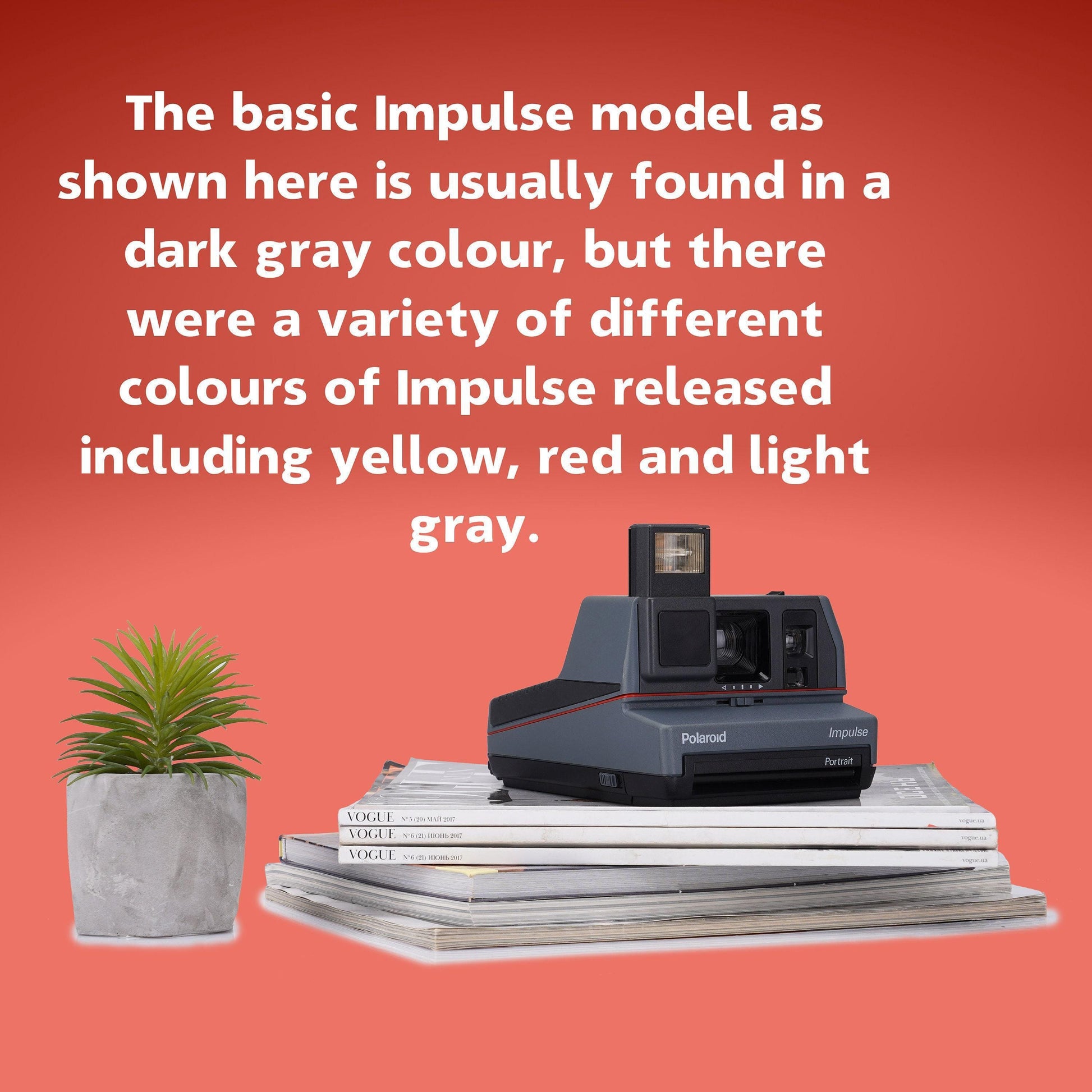 Polaroid impulse portrait camera, grey instant camera, instant vintage camera - Vintage Polaroid Instant Cameras