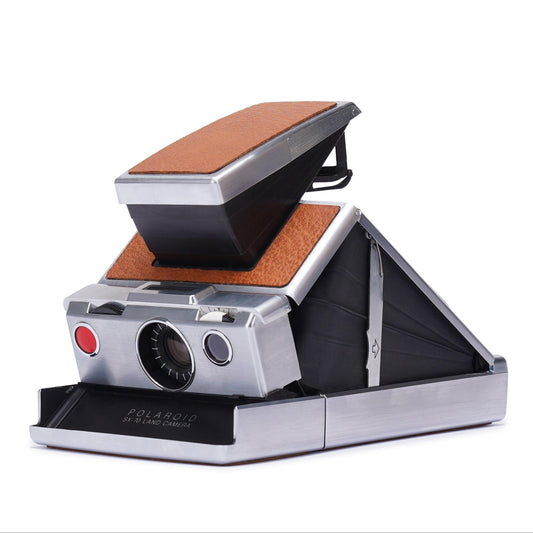 Spring sale: polaroid sx-70 instant film camera vintage 70s original vintage skin - brown and silver