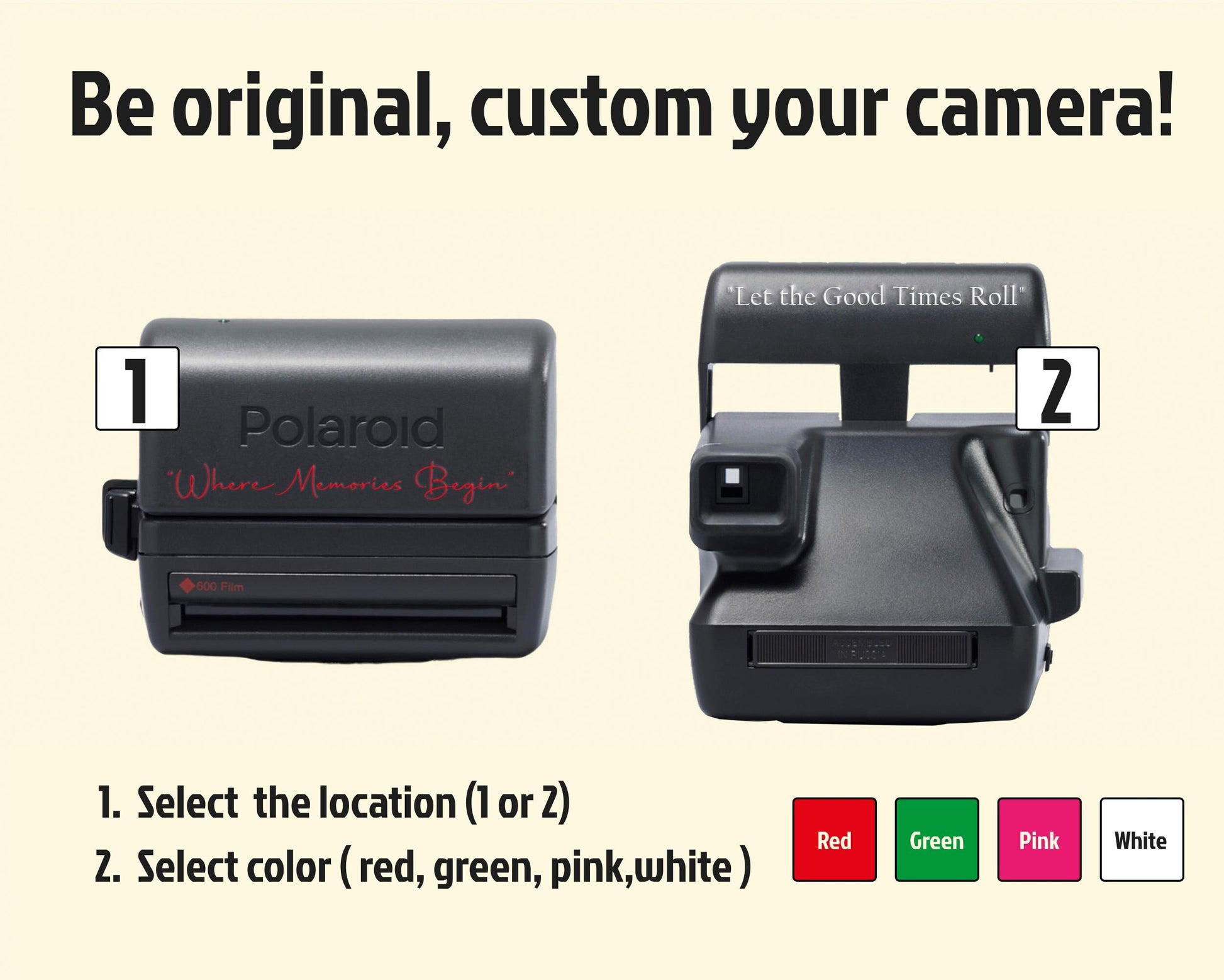 Custom polaroid onestep red stripe | vintage 600 instant film camera | point  shoot | retro photography gift | tested  working - Vintage Polaroid Instant Cameras